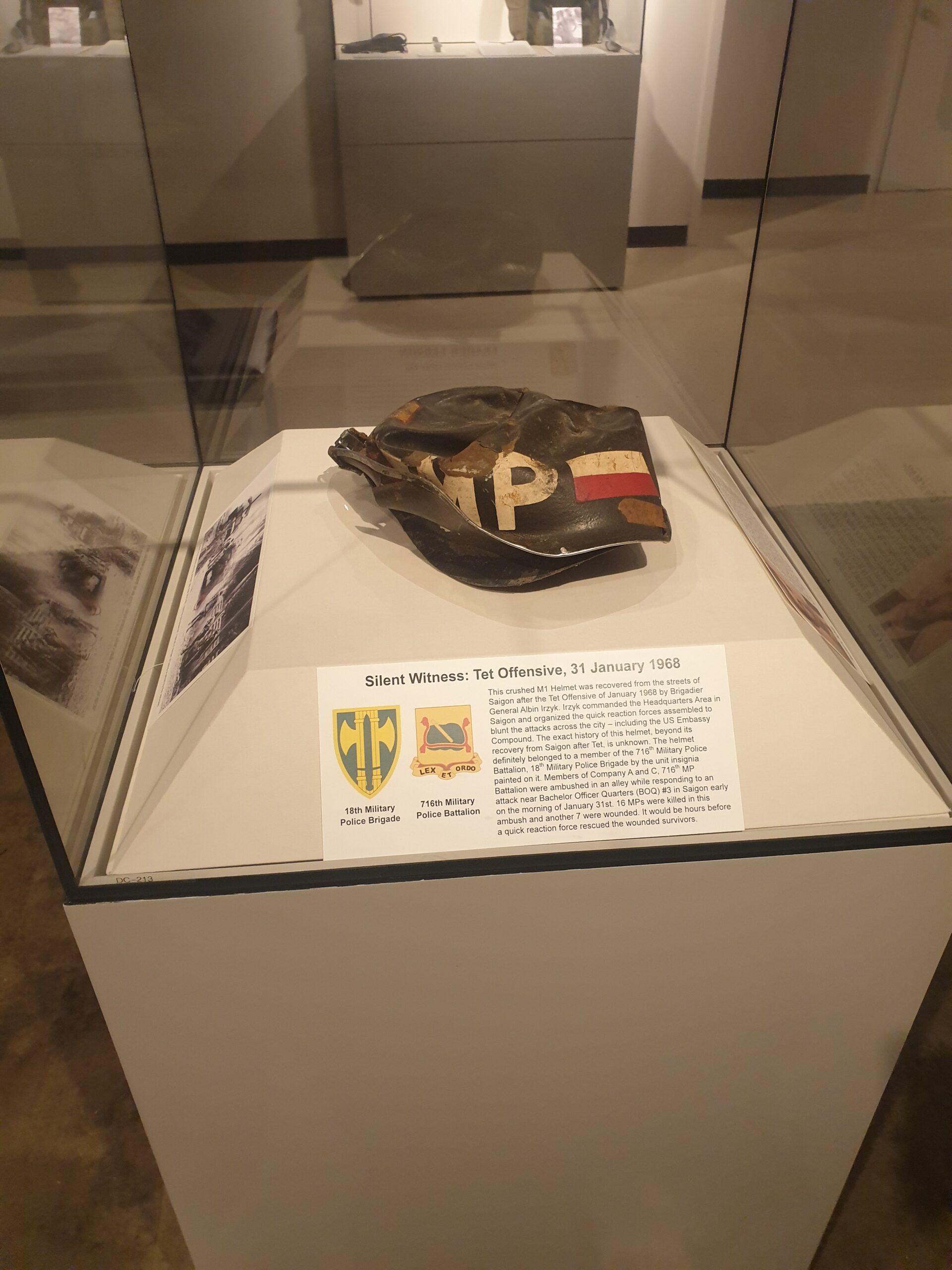 MP Helmet from Saigon during the 1968 Tet Offensive